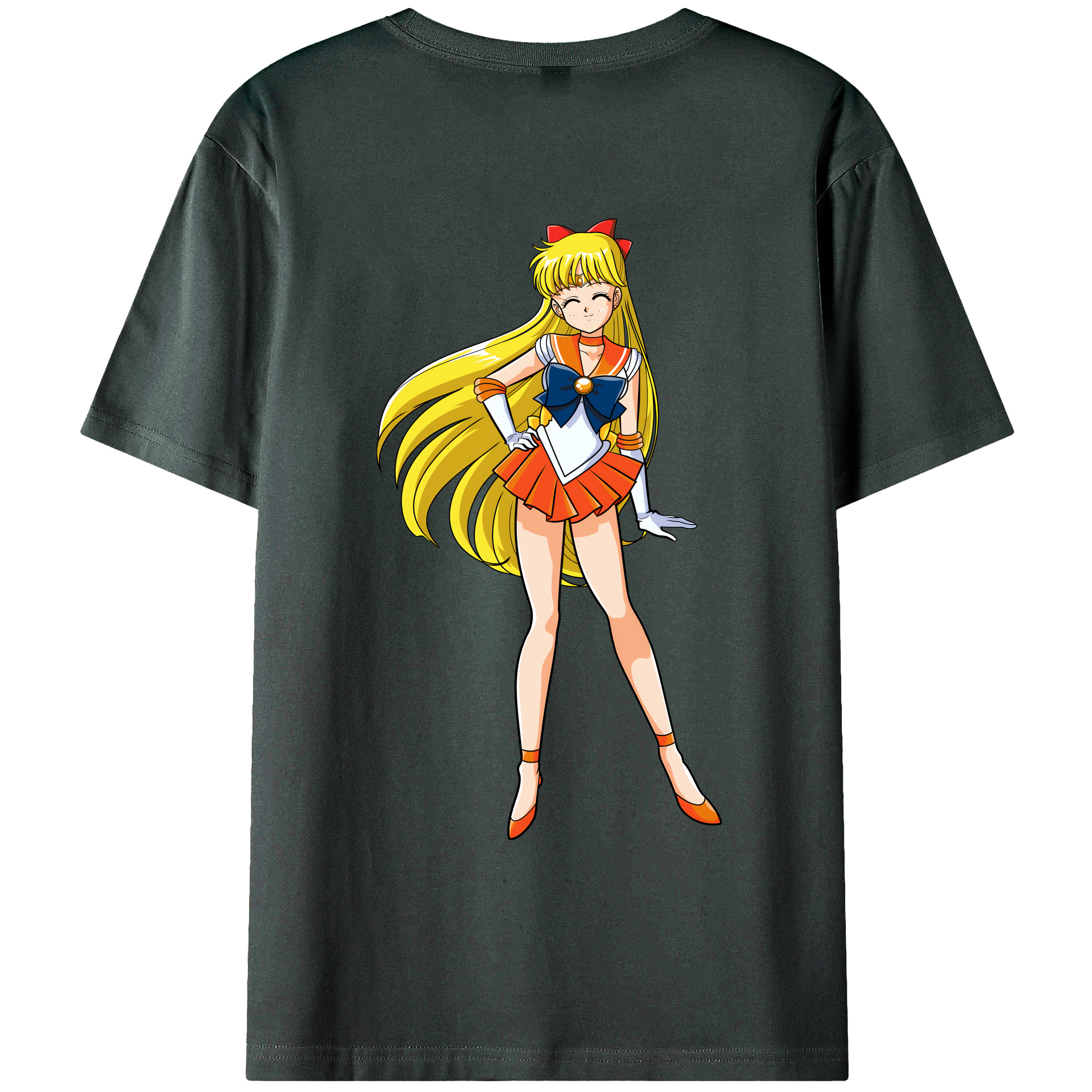 （画像用） 美少女戦士セーラームーン 愛野 美奈子 あいの みなこ Sailor Moon Aino Minako 綿100％ メンズ半袖Tシャツ（バックプリント） 通気性